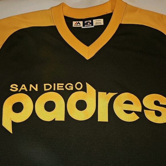 Vintage Majestic Cooperstown Collection San Diego Padres Sz XL Made In USA &Cap - Picture 4 of 16